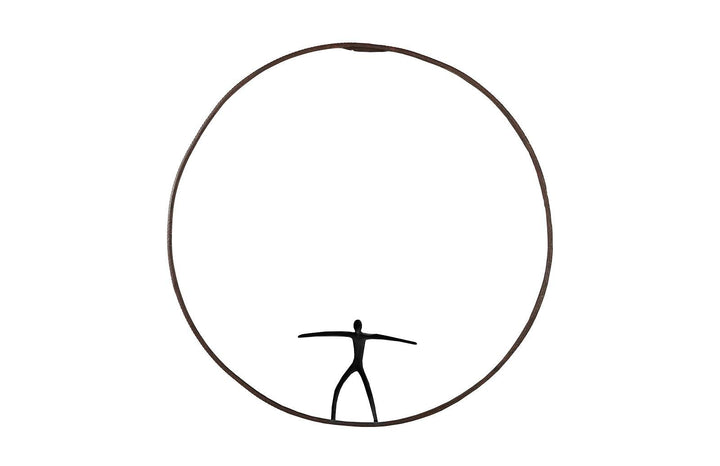 SwayLiving Olympic Figure in Iron Ring, Black, Rust,  Style C WALL ACCENTS