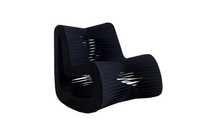SwayLiving Seat Belt Rocking Chair, Black/Black ACCENT + LOUNGE CHAIRS