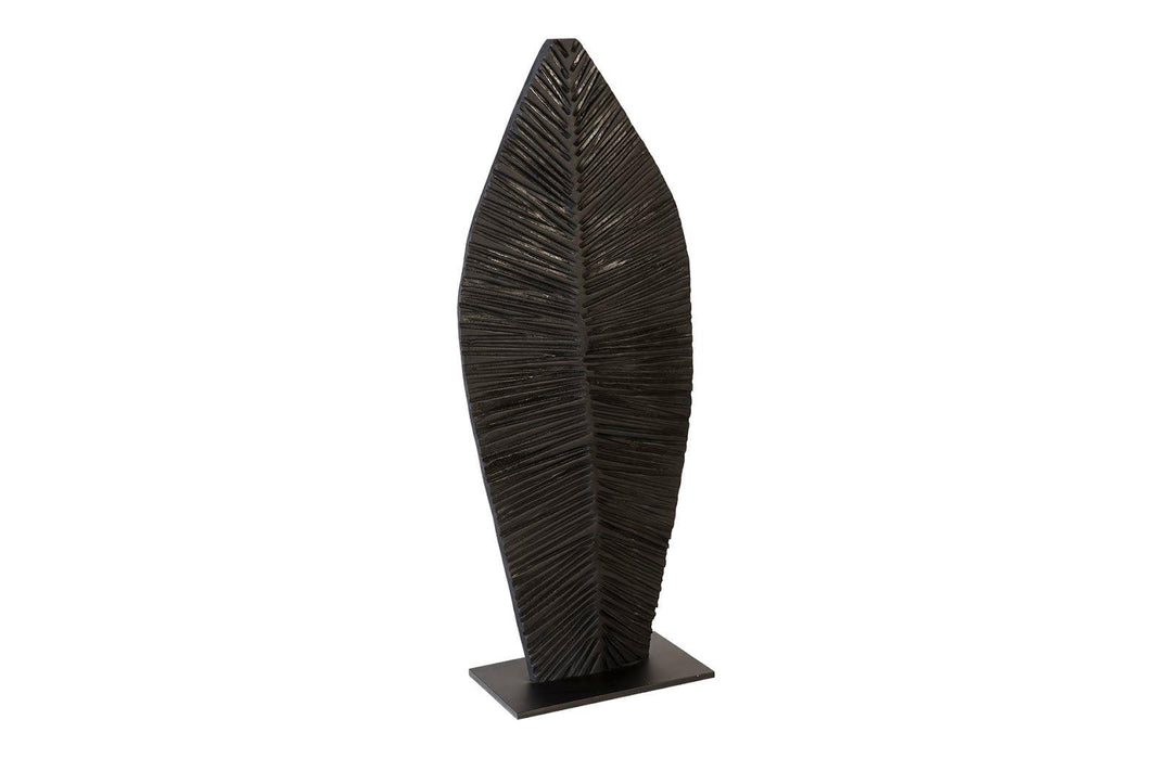 SwayLiving Carved Leaf on Stand, Burnt, SM DECORATIVE OBJECTS