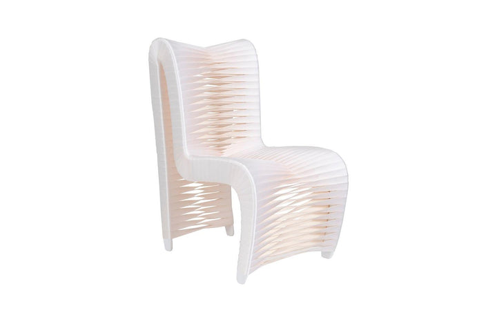 SwayLiving Seat Belt Dining Chair, High Back, White/Off-White - Set of 2 DINING CHAIRS