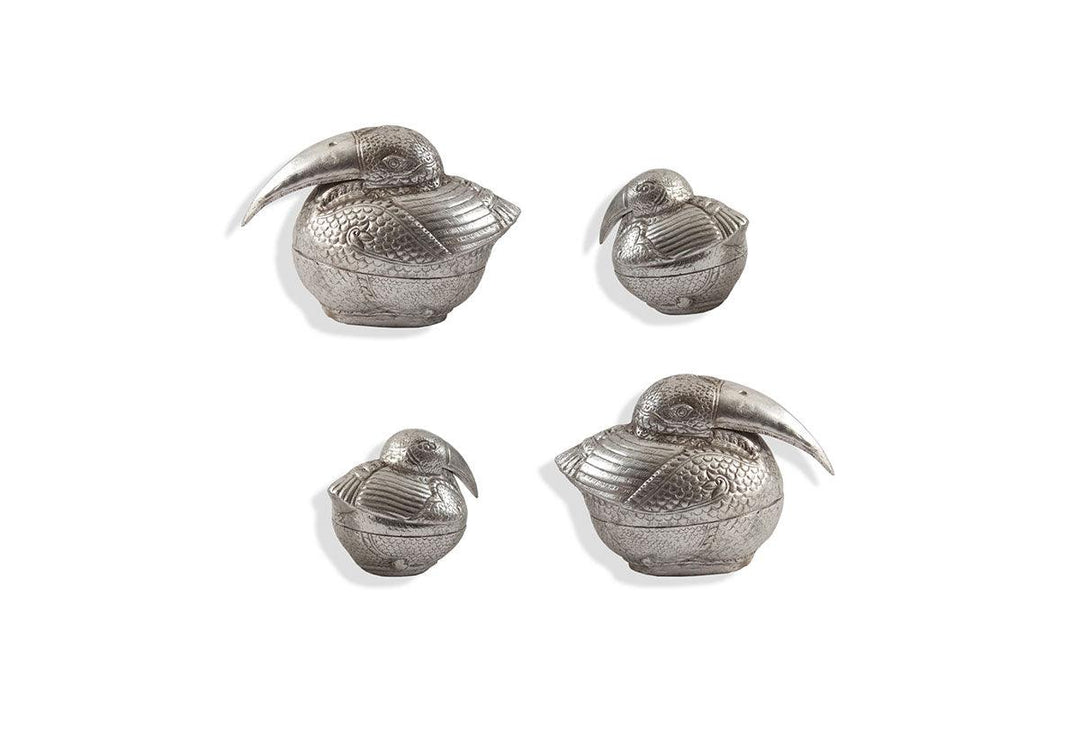 SwayLiving Kiwi Birds Wall Art, Set of 4, Silver Leaf WALL ACCENTS