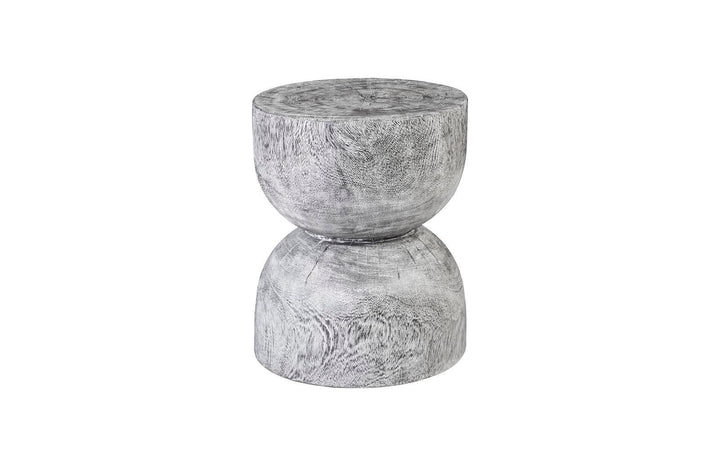 SwayLiving Hour Glass Side Table, Gray Stone ACCENT TABLES