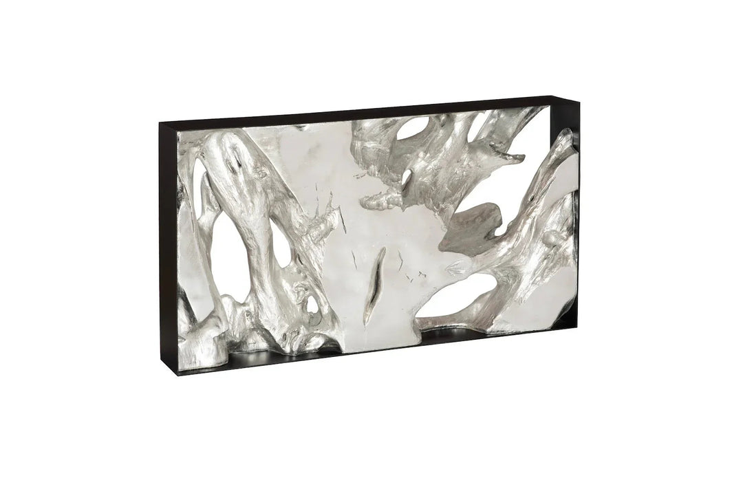 60"D x 9"W x 34"H/Resin, Silver Leaf, SM