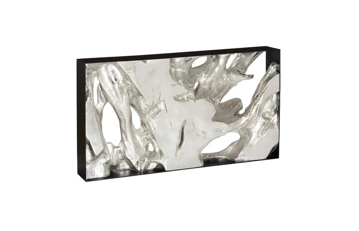 60"D x 9"W x 34"H/Resin, Silver Leaf, SM