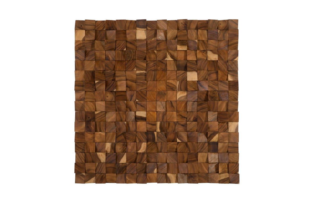 SwayLiving Blocks Wall Art, Chamcha Wood, Natural, LG WALL ART