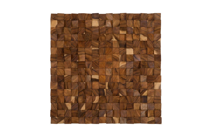 SwayLiving Blocks Wall Art, Chamcha Wood, Natural, LG WALL ART
