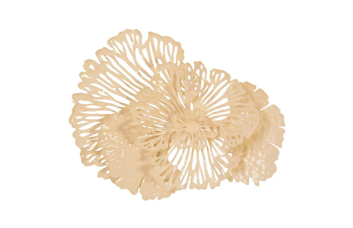 SwayLiving Flower Wall Art, Small, Ivory, Metal WALL ACCENTS