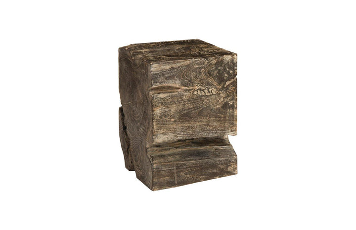 SwayLiving Black Wash Stool, Square OTTOMANS, POUFS, + STOOLS
