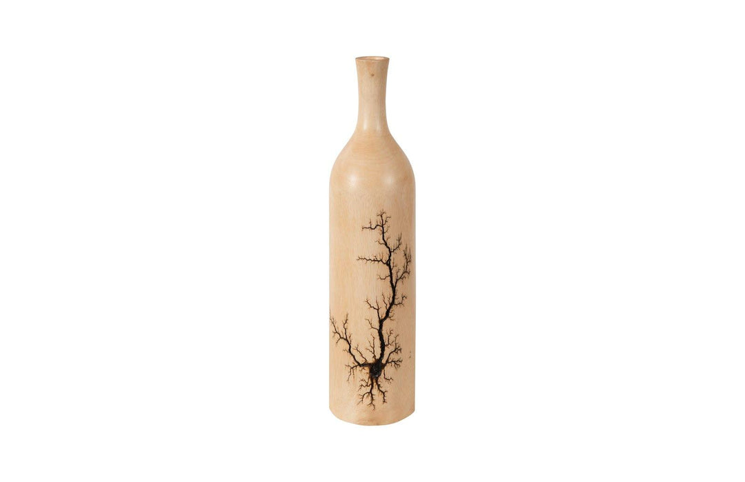 SwayLiving Lightning Bottle, Mango Wood, Long Neck VASES, JARS, + BOTTLES