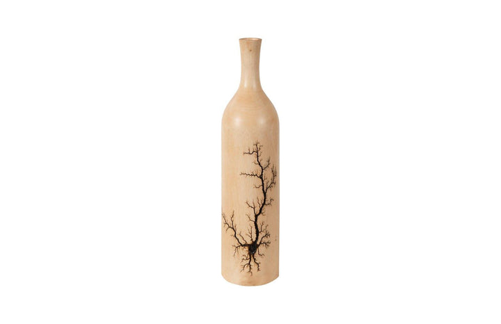 SwayLiving Lightning Bottle, Mango Wood, Long Neck VASES, JARS, + BOTTLES