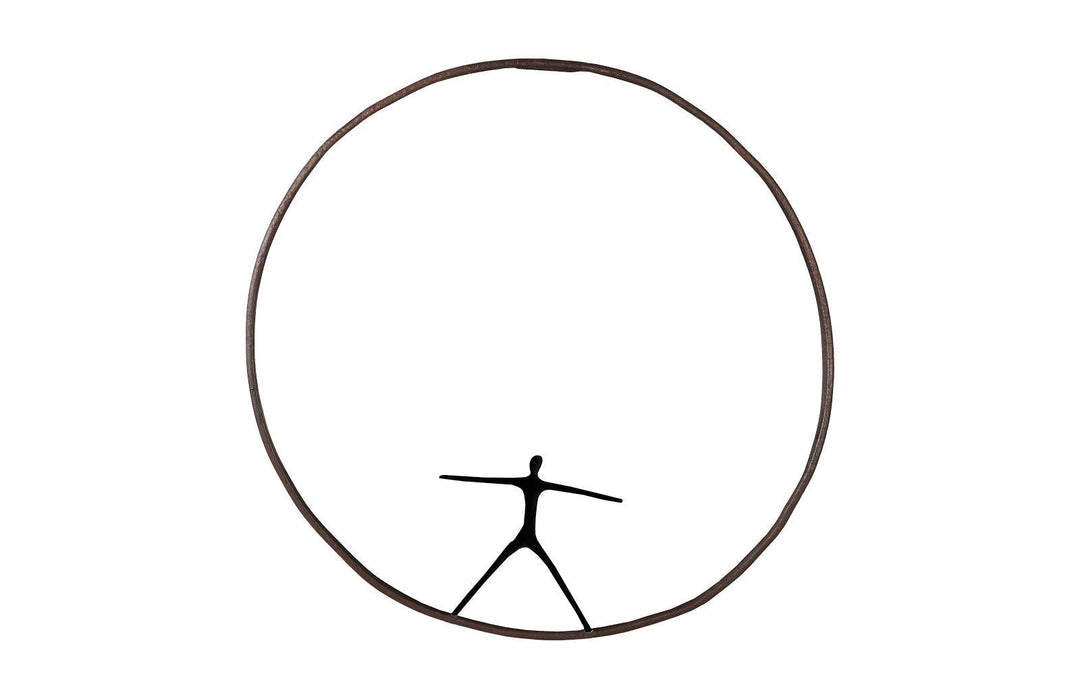 SwayLiving Olympic Figure in Iron Ring, Black, Rust, Style B WALL ACCENTS