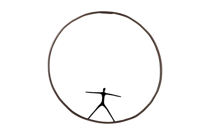 SwayLiving Olympic Figure in Iron Ring, Black, Rust, Style B WALL ACCENTS