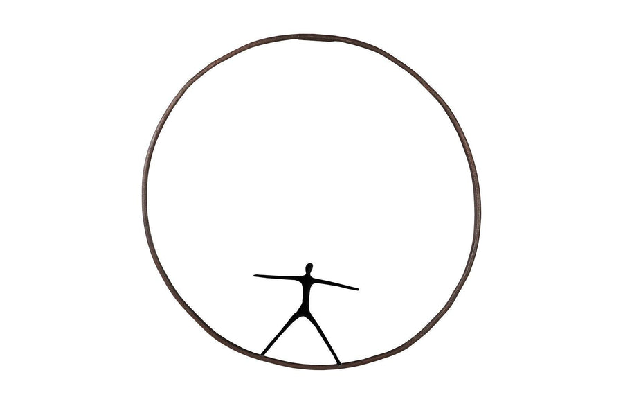 SwayLiving Olympic Figure in Iron Ring, Black, Rust, Style B WALL ACCENTS