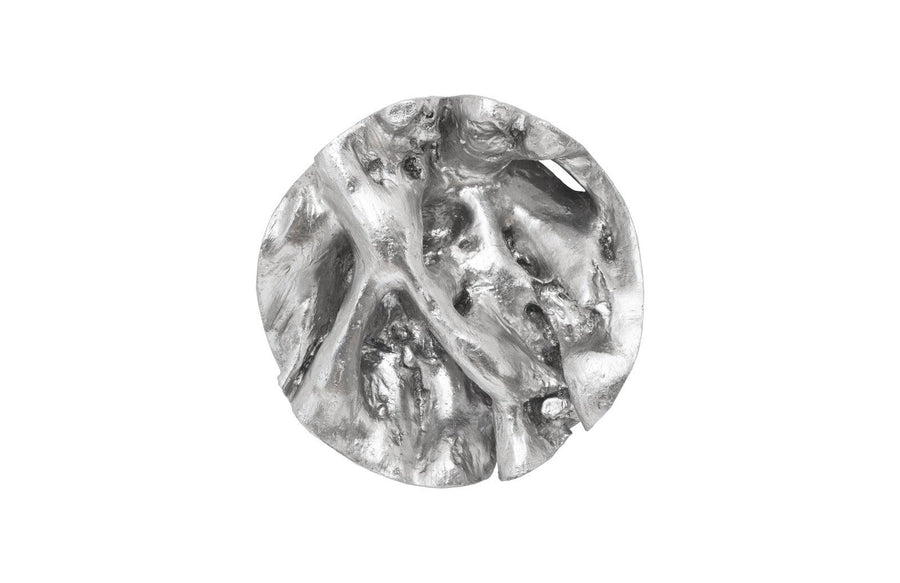 SwayLiving Cast Root Wall Tile, Resin, Silver Leaf, Round WALL ACCENTS