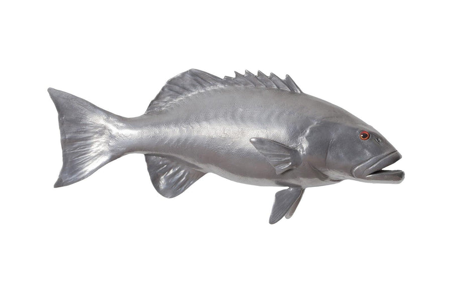 SwayLiving Coral Trout Fish Wall Sculpture, Resin, Polished Aluminum Finish WALL ACCENTS