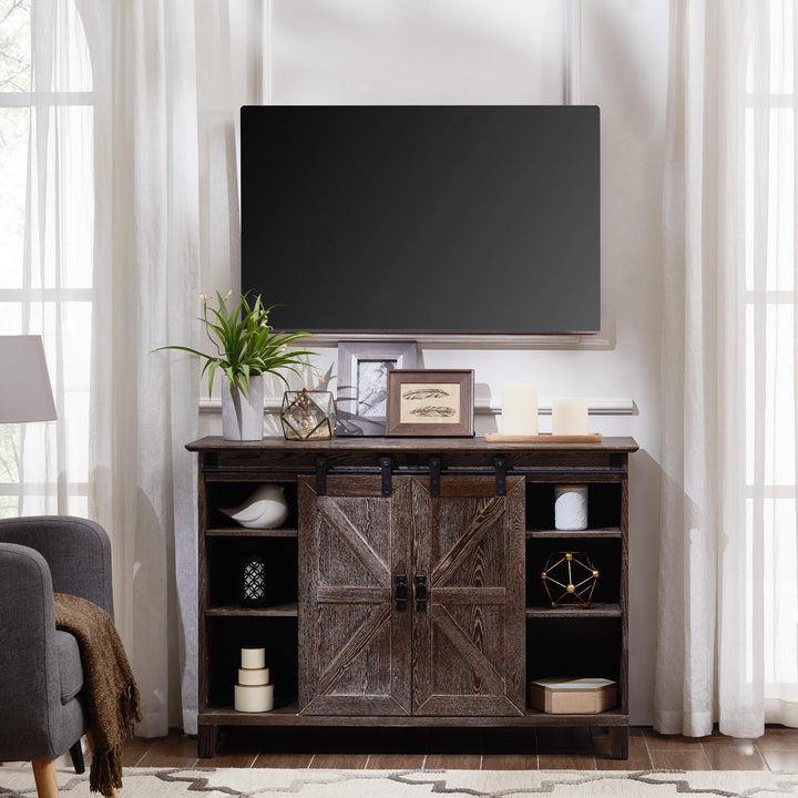 SwayLiving Holmes Barn Door TV Stand MEDIA + TV STANDS