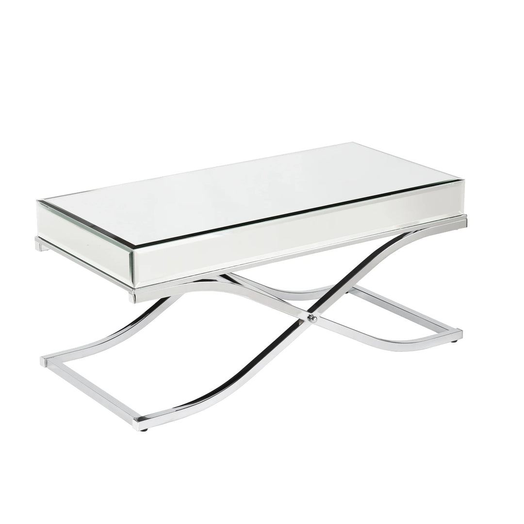 SwayLiving Ava Mirrored Cocktail Table - Chrome COFFEE TABLES