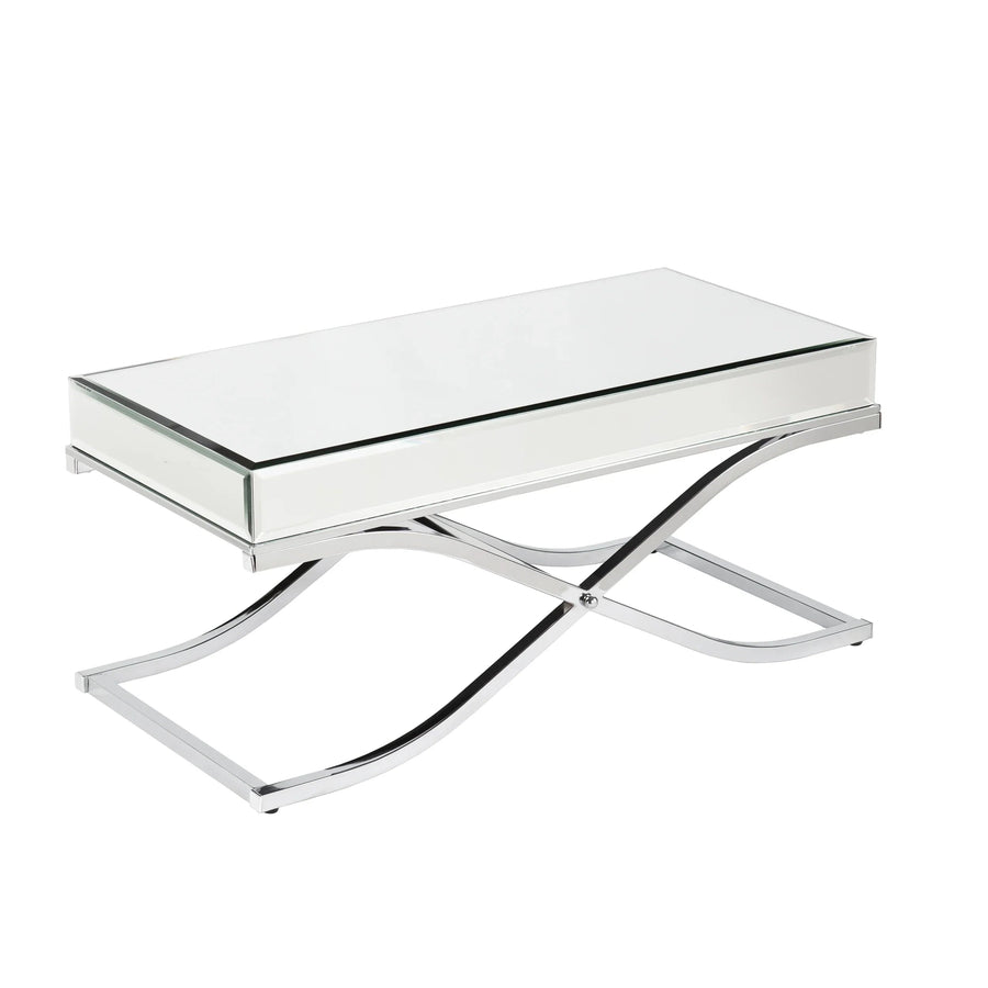SwayLiving Ava Mirrored Cocktail Table - Chrome COFFEE TABLES