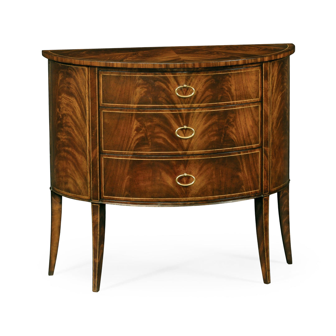 SwayLiving Knightsbridge Biedermeier Mahogany Demilune Cabinet SIDEBOARDS + CREDENZAS