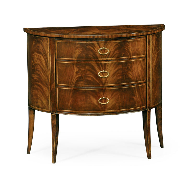 SwayLiving Knightsbridge Biedermeier Mahogany Demilune Cabinet SIDEBOARDS + CREDENZAS