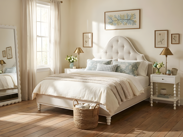 Haven QN Uph Bed-Warm White