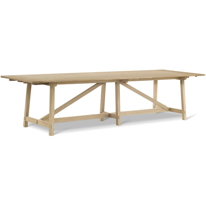 SwayLiving Timeless Sidereal French Laundry Dining Table 125" in Stripped Oak DINING TABLES