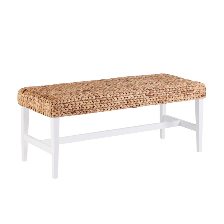 SwayLiving Standerson White Woven Coffee Table Bench BENCHES