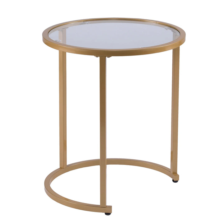 SwayLiving Evelyn Glam Nesting Side Table 2pc Set – Gold ACCENT TABLES