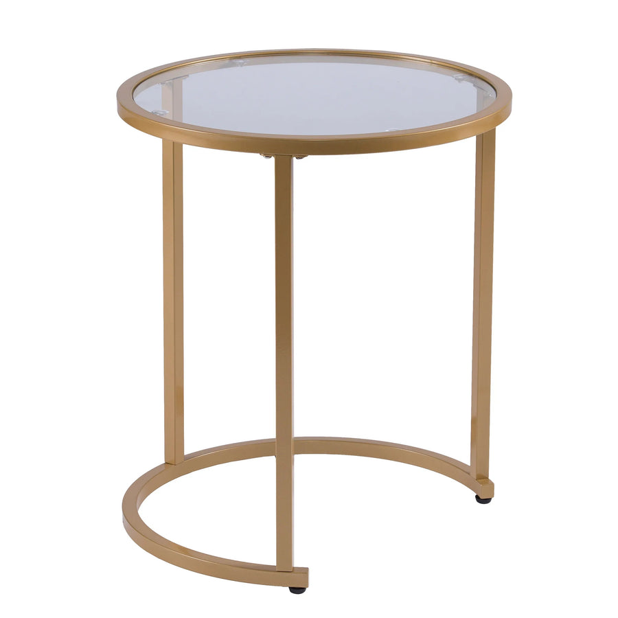 SwayLiving Evelyn Glam Nesting Side Table 2pc Set – Gold ACCENT TABLES
