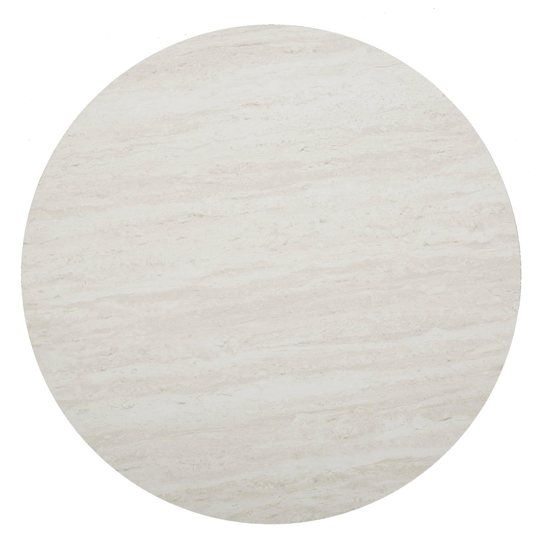 SwayLiving Luna Round Faux Stone Coffee Table - Champagne COFFEE TABLES