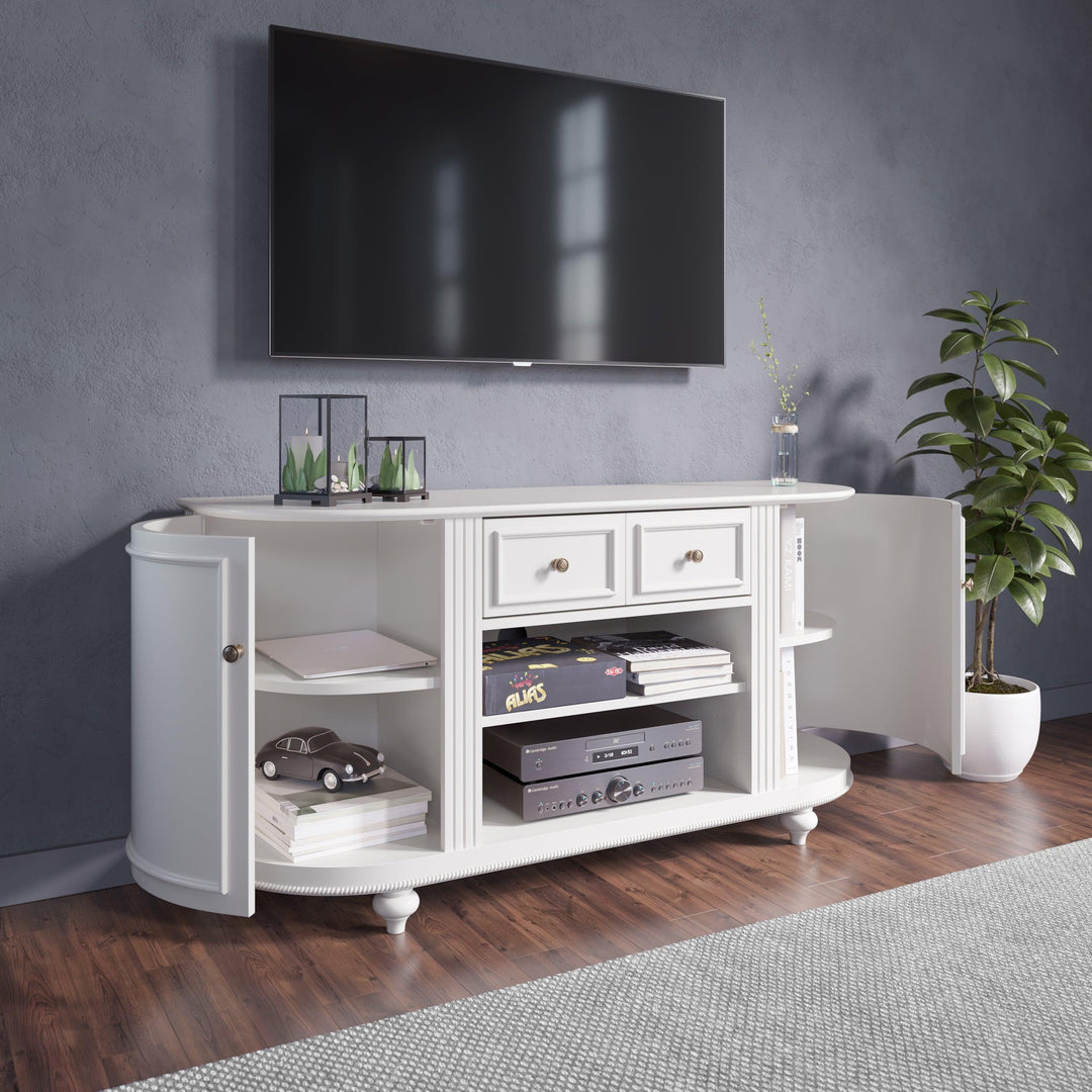 SwayLiving Dandridge White TV Stand MEDIA + TV STANDS