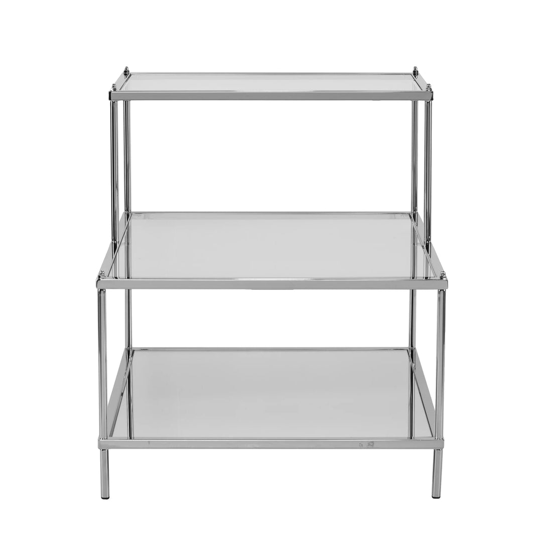 SwayLiving Knox Glam Mirrored Accent Table - Chrome ACCENT TABLES