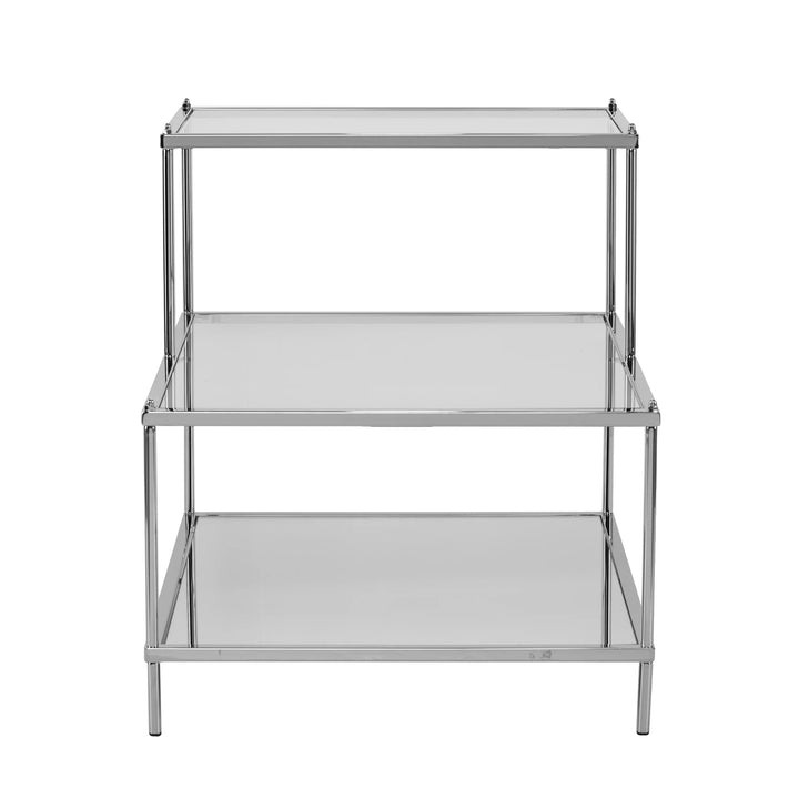 SwayLiving Knox Glam Mirrored Accent Table - Chrome ACCENT TABLES
