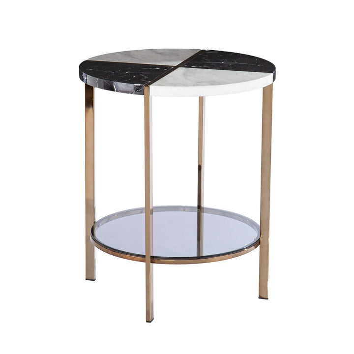 SwayLiving Cortinada Round Faux Marble End Table ACCENT TABLES