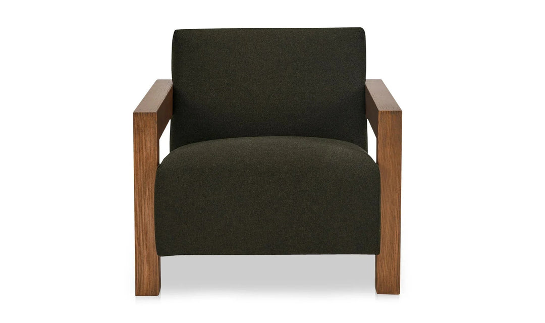 Garnet Lounge Chair Olive Wool Blend - SwayLiving