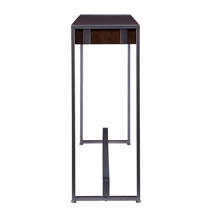 SwayLiving Holly & Martin Macen Console - Dark Tobacco w/ Gunmetal CONSOLE TABLES