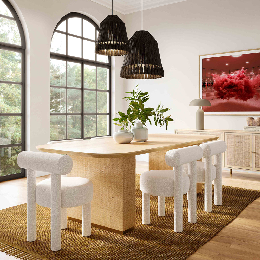 SwayLiving Carmel Cream Boucle Dining Chair - Set of 2 DINING CHAIRS