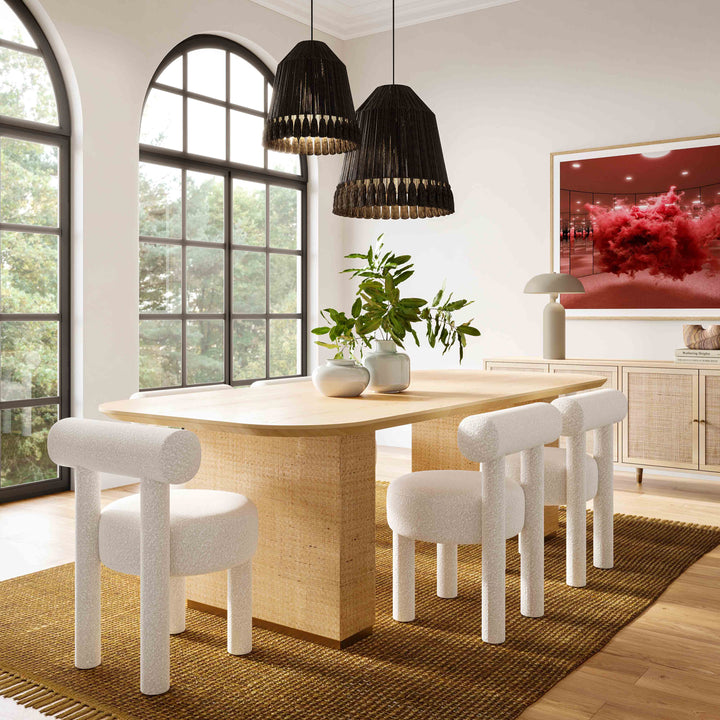 SwayLiving Carmel Cream Boucle Dining Chair - Set of 2 DINING CHAIRS