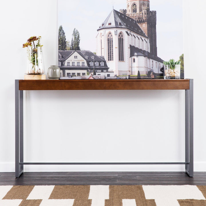 SwayLiving Holly & Martin Macen Console - Dark Tobacco w/ Gunmetal CONSOLE TABLES