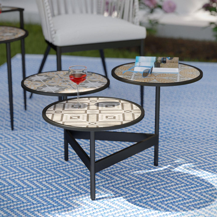 SwayLiving Lorengo Outdoor 3-Tier Cocktail Table OUTDOOR COFFEE TABLES