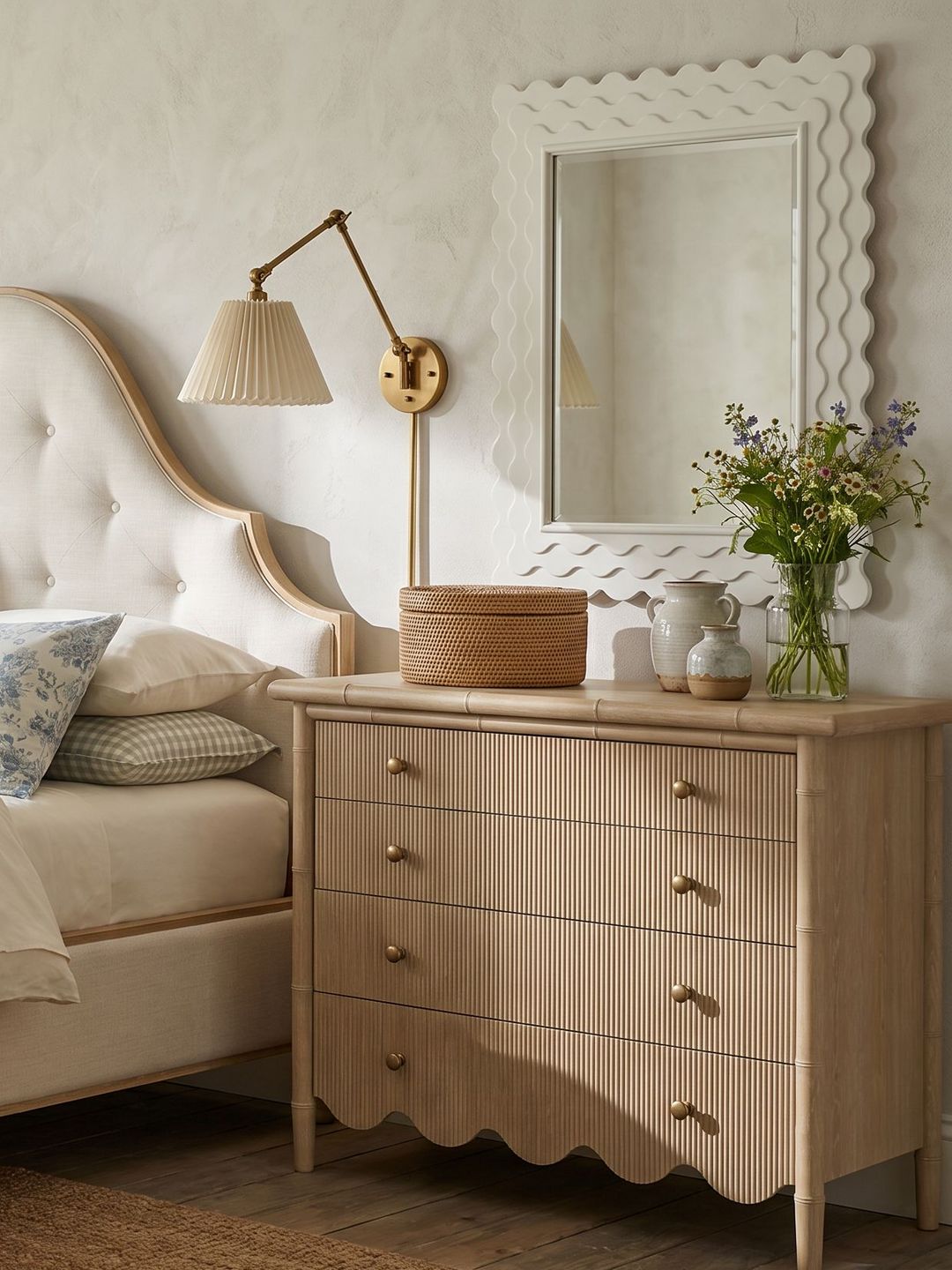 Haven QN Uph Bed-Sundrch Oak
