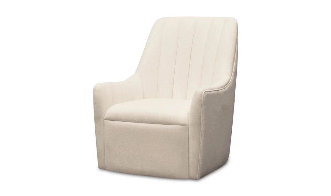 Bowie Swivel Chair White - SwayLiving