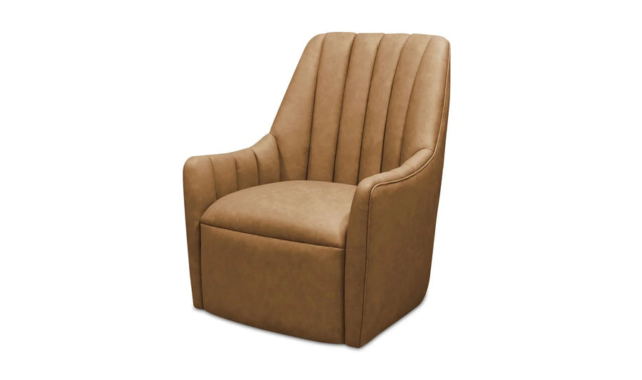 Bowie Swivel Chair Tan Leather - SwayLiving