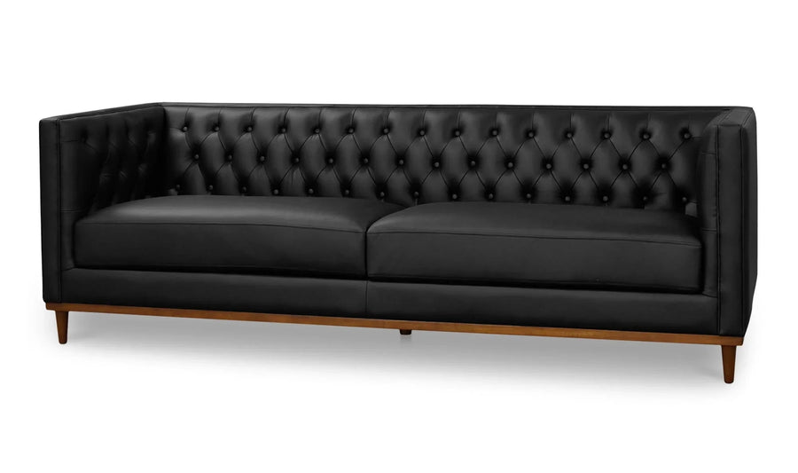 Fielder Sofa Black Leather - SwayLiving