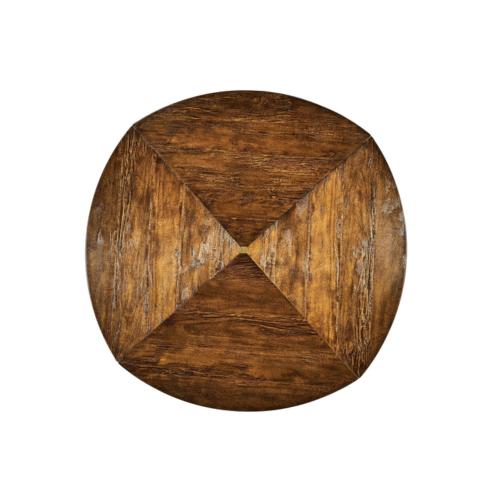 SwayLiving Casual Accents Country Walnut Round Extendable Dining Table 59" DINING TABLES