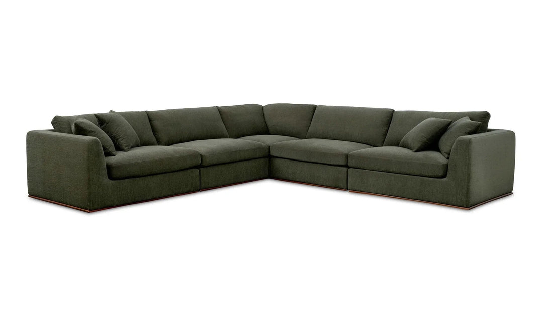 Rue Classic L Modular Sectional Dark Green - SwayLiving