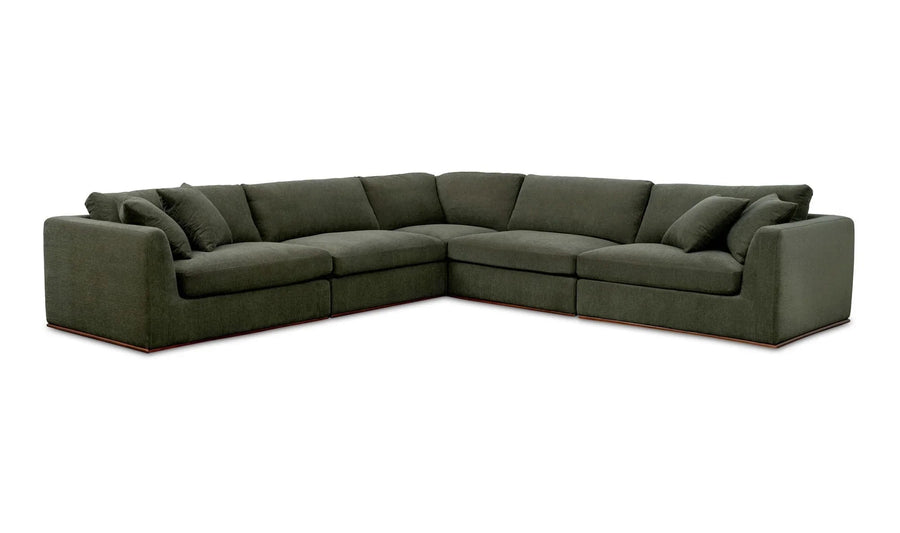 Rue Classic L Modular Sectional Dark Green - SwayLiving