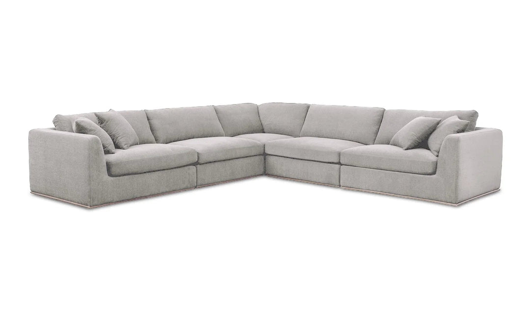 Rue Classic L Modular Sectional Flecked Grey - SwayLiving
