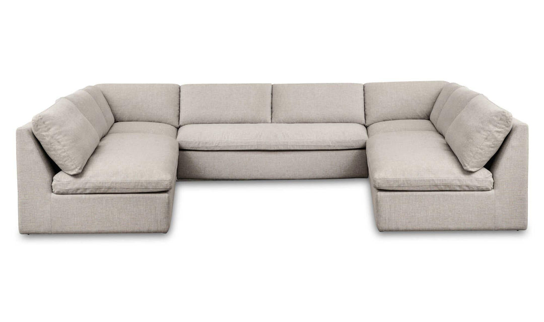 Miles Outdoor Modular 5 Piece Speckled Light Grey - SwayLiving