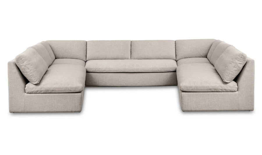 Miles Outdoor Modular 5 Piece Speckled Light Grey - SwayLiving